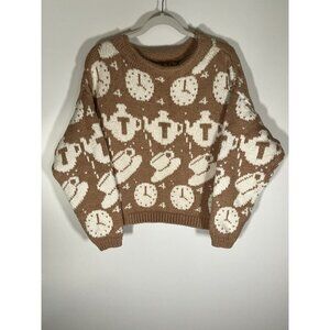 Hilary Smith chunky fisherman rollneck cotton sweater OS Alice in Wonderland